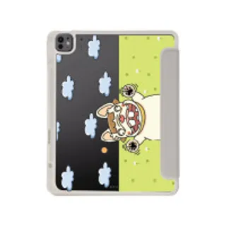 iPad Air6/7 13" 2025 (M2/M3) Clear Grey French Bull Dog Garden (88528799845698852879250732)