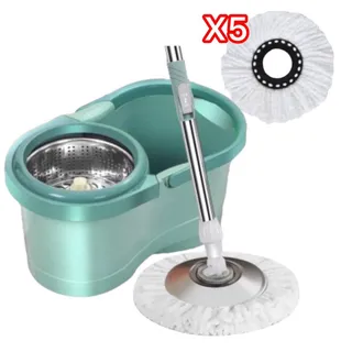 ชุดถังปั่นไม้ม็อบ ไม้ถูพื้นเช็ดฝุ่น ม็อบทำความสะอาด ไม้ม็อมถูพื้นสแตนเลส