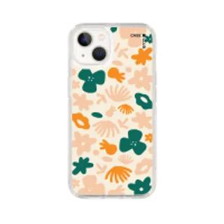 iPhone 13 Clear Case Orange Flower Pattern (88528791047838852879741803)