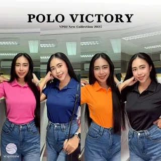 Victory VP02 เสื้อคอปกแขนสั้น เสื้อโปโลหญิงทรงเว้า ผ้าลูกกอล์ฟ ทรงสวย ใส่สบาย