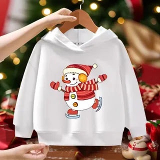 E1039เสื้อฮู้ดเด็กแขนยาวผ้านุ่มใสสบายฯ ลายคริสต์มาสสวยแฟชั่งได้ทั้งเด็กชายและเด็กหญิง**ปลีก-ส่ง