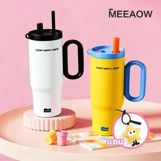 Meeaow กระติกน้ำสแตนเลสเคลือบเซรามิก 720ml เก็บน้ำแข็งไม่ละลาย 12 ชั่วโมง พร้อมเครื่องประดับดาวแถมฟรี ดีไซน์พิเศษสำหรับสงกรานต์ พกพาสะดวก ใช้ได้ทั้งในออฟฟิศและท่องเที่ยว กระติกน้ำพรีเมียม ยี่ห้อ Meeaow