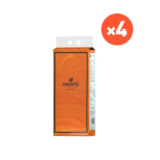 【1 ลัง4 ห่อ】Botare ทิชชู่ CHEERFUL GB/T 20808 ทิชชู แบบ แขวน 175*175 ทิชชู่แบบดึงแขวนได้ ดีลักซ์ คอมฟอร์ท กระดาษทิชชู่ หนา 4 ชั้น 1280 แผ่น