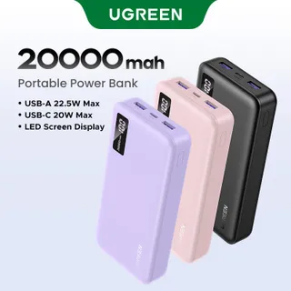 【CCC Certified】UGREEN Power Bank 10000/20000mAh พาวเวอร์แบงค์ จอแสดงผลดิจิตอล 20W PD ชาร์จเร็ว สำหรับ iPhone Samsung Xiaomi iPad แล็ปท็อป