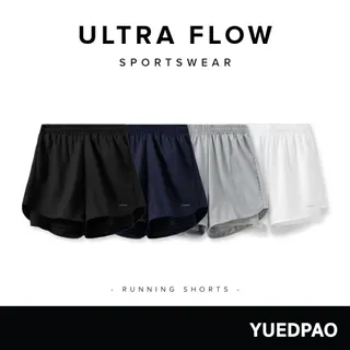Yuedpao Sportswear 2025 กางเกงออกกำลังกายขาสั้น กางเกงวิ่ง 2in1 มีซับใน พร้อมกระเป๋าด้านข้าง Ultra Flow Running