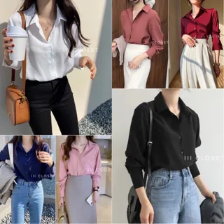 เสื้อเชิ้ต lll Size S, M, L lll IT022 เสื้อเชิ้ต แขนยาว กระดุมหน้า รุ่นคลาสสิคตลอดกาล ผ้าไหมอิตาลี ผ้าดี สวมใส่สบาย