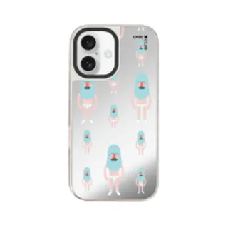 iPhone 16 Mirror Case MagSafe Moustache Man Pattern (88528799927178852879587685)