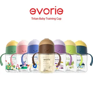 Evorie Tritan แก้วหัดดื่ม แก้วน้ําหัดดูด 360 Silicone Straw-ขวดน้ำเด็ก อีโวรี่ Baby Sippy Cup 200ml พร้อมส่ง