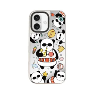 iPhone 16 Mirror Case MagSafe Panda on The Beach (88528799927178852879523324)