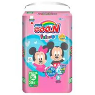 กูนน์เฟรนด์กางเกงผ้าอ้อมเด็กกลิ่นแป้ง XL 36ชิ้น Goon Friend Baby Diaper Powder Scent XL 36pcs. (8858947862333)