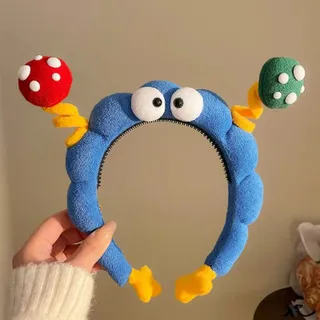 กิ๊บติดผมแบบคาดศีรษะสไตล์วินเทคลายตุ๊กตายัดนุ่นตาโตน่ารักทรงสูงหัวกระโหลก