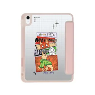 iPad Gen 10th/11th 2025 Clear Pink Comic Cat (88528796660148852879217209)
