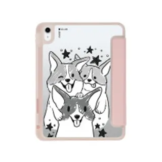 iPad Gen 10th/11th 2025 Clear Pink Corgi Trio (88528796660148852879344752)