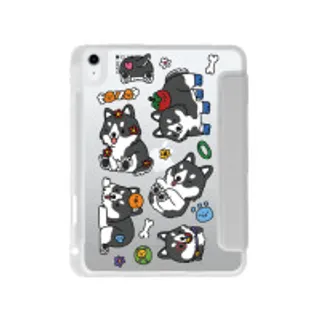iPad Gen 10th/11th 2025 Clear Grey Baby Husky (88528791197878852879281613)