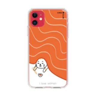 iPhone 11 Clear Case Salmon Cat Loves Salmon (88528790006278852879195798)