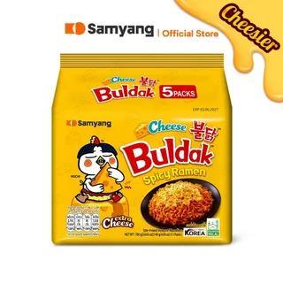 [แพ็ก 5 ซอง] Samyang Buldak Spicy Ramen Cheese | ซัมยัง บูลดัก สไปซี่ ราเมง ชีส (ราเมงกึ่งสำเร็จรูปแบบแห้ง รสชีสสูตรเผ็ด)(140g.x5)