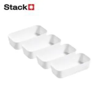 ถาดจัดเก็บ STACKO MINI 17.6X8.8X4.5 ซม. สีขาว (แพ็ก 4 ชิ้น) (1274972)