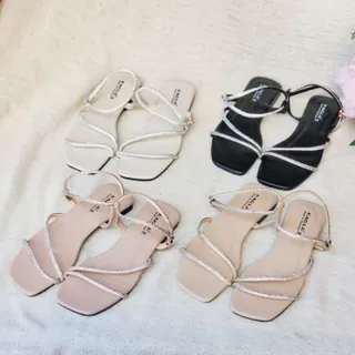 ลด 50% เก็บโค้ดในไลฟ์สด 🌟 OHODOODEE⭐️ รองเท้ารัดข้อเท้าสายเพรชสองสาย C242 , C244⭐️🌟