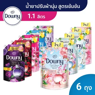 [ซื้อ 4 แถม 2] Downy ดาวน์นี่ น้ำยาปรับผ้านุ่มสูตรเข้มข้น ถุงเติม สูตรน้ำหอมพรีเมี่ยม 1 ลิตร x 6 แพ็ค