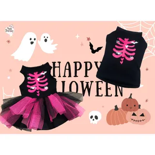 ชุดกระโปรงลายโครงกระดูก