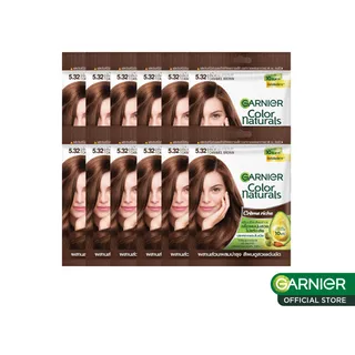 [แพ็ค 12 คุ้มกว่า] Garnier Color Naturals 12 pcs (สีผมยาย้อมผมGarnier Hair Color) สีน้ำตาลคาราเมล