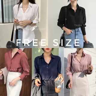 IT022 S M L TARA Shirt เสื้อเชิ้ต คอปก แขนยาว มีมากกว่า 30 สี มี 6 ไซซ์ รุ่นยอดฮิต ทรงคลาสสิค ผ้าไหมอิตาลีอย่างดี