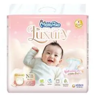 มามี่โพโคลักซ์ชัวรี่ผ้าอ้อมเด็กแบบเทป NB 66ชิ้น Mamy Poko Luxury Baby Diaper Tapr NB 66pcs. (8851111403325)
