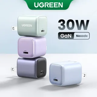 (W)UGREEN GaN 30W Charger เครื่องชาร์จ USB C เครื่องชาร์จเร็วพร้อมชุดสายชาร์จที่ผ่านการรับรอง MFi ปลั๊กพับได้สีสันสดใส เข้ากันได้กับ iPhone 17/16/15/14/13 Pro Max, iPad Pro/Air 11, Air Pods, Samsung S22, Huawei P50, Switch, รุ่น: 90901