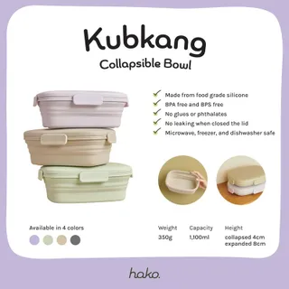 hako kubkang collapsible bowl กล่องข้าวพับได้ช่องเดียว