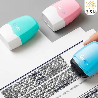 ลูกกลิ้งปิดข้อความ เทปปกปิดข้อมูล  มีช่องเติมหมึก พกพาสะดวก