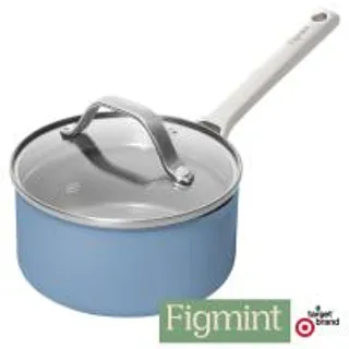 ฟิกมินต์หม้อพร้อมฝามีด้ามสีฟ้า Figmint 1.5 Quart Nonstick Ceramic Coated Sauce Pan Blue (196761801144)