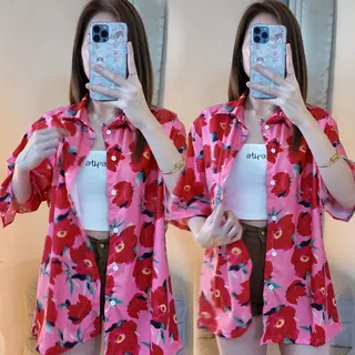 เสื้อฮาวาย ลายดอกไม้ ใส่สงกรานต์ เสื้อเชิ้ตฮาวายใส่ได้ทั้งชาย/หญิง ✨พร้อมจัดส่ง✨