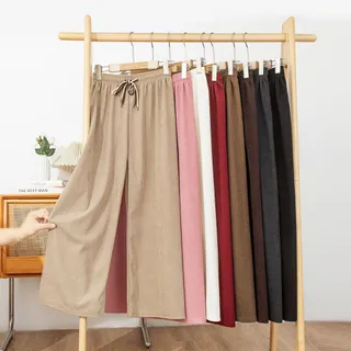 🔥S-222 กางเกงผ้าลูกฟูก ผ้านิ่มเด้งๆ ทิ้งตัวใส่สวย กางเกงขายาว ตัวผ้านิ่มใส่สบาย แต่งเชื่อกรูดด้านหน้า เอวยืดงานเกรด