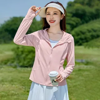 UM  M-3XLเสื้อกัน uv UPF50+ กระชับหุ่น เสื้อแขนยาวเข้ารูป Sport ผ้าเรยอน กันแดด สำหรับผู้หญิง uv(40-70KG)