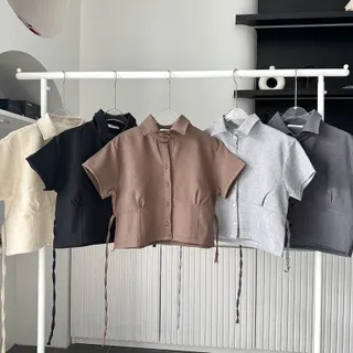 Cherr snw Top เสื้อเชิ๊ตผ้าสโนวกระดุมหน้า 🤎พร้อมส่ง