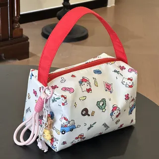 Tas Kosmetik ผู้หญิง VINTLOOK น่ารัก Hello Kitty พิมพ์กระเป๋าเก็บของความจุขนาดใหญ่