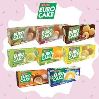 🥧Euro🍘ยูโร่เค้ก คัสตาร์ดเค้ก ยกกล่อง 12 ห่อ คัสตาร์ด ใบเตย นมฮอกไกโด ช็อคโกแลต เมล่อน กล้วย สตอเบอร์รี่ อาหารว่าง ยูโร่