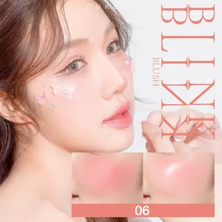 OUKEYA BLINK BLINK BLUSH โอกิยะ บลิงค์ บลิงค์ บลัช บลัชออน 2 ช่อง พร้อมชิมเมอร์เพิ่มความเป็นประกายให้กับใบหน้า 2 เฉดสีในตลับเดียว