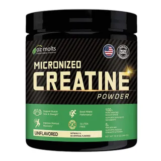 Ozmolts Creatine Monohydrate Powder ครีเอทีน เพิ่มความอดทน Energy Support การกู้คืนอย่างรวดเร็ว ผงครีเอทีน Unflavored 300g