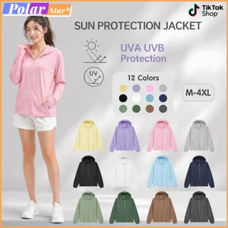PolarStar เสื้อคลุมกันแดด เสื้อคลุมกัน SPF50+ เสื้อคลุมผ้าลื่น ป้องกันผิวจาก UV เนื้อผ้าบางใส่สบาย เสื้อคลุมมีฮู้ด
