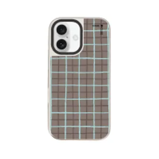 iPhone 16 Mirror Case MagSafe Blue & Brown Stripes (88528799927178852879727289)