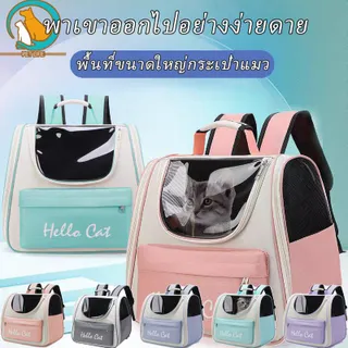 กระเป๋าใส่สัตว์เลี้ยง กระเป๋าแมว เป้สัตว์เลี้ยง ใบใหญ่มาก พับเก็บได้ ระบายอากาศได้ หน้าต่างกันสาด กระเป๋าสีขอบด้านข้าง