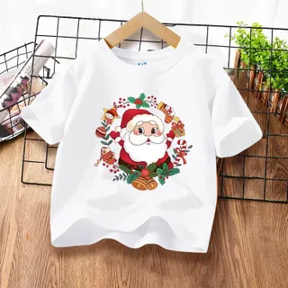 H931เสื้อเด็กแขนสั่งแฟชั่งลายคริสต์มาสสวยการ์ตูนน่ารัก ใส่ได้ทั้งเด็กชายและเด็กหญิง