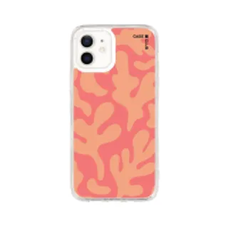 iPhone 12/12 Pro Clear Case Pink & Orange Abstract Freeform Pattern (88528791034898852879855982)