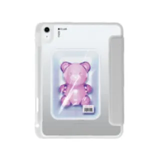 iPad Gen 10th/11th 2025 Clear Grey Halftone Jelly Bear (88528791197878852879162813)