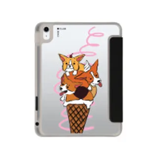 iPad Gen 10th/11th 2025 Clear Black Corgi Sundae (88528794088748852879340785)