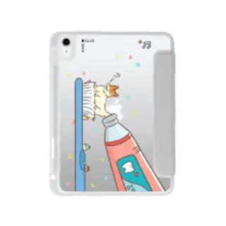iPad Gen 10th/11th 2025 Clear Grey Toothpaste Fox (88528791197878852879372571)