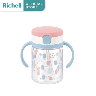 Richell(ริเชล) แก้วน้ำกันสำลักเด็ก 7 เดือน+ Miffy Clear Straw Bottle Mug ลาย น่ารัก เหมาะสำหรับ เด็กผู้หญิง