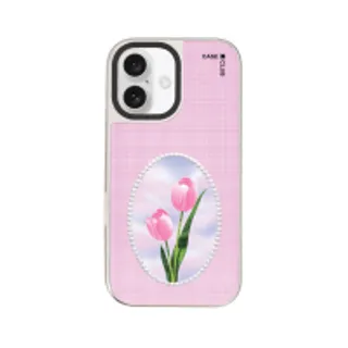 iPhone 16 Mirror Case MagSafe Halftone Tulips (88528799927178852879191455)