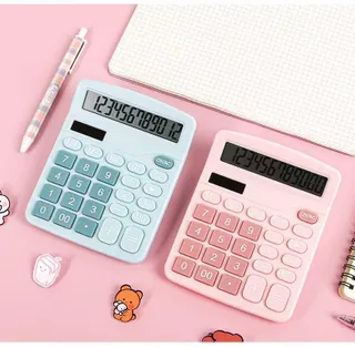 เครื่องคิดเลข 12 หลัก 2in1 สีพาสเทล ใช้ถ่านหรือแสงได้ ปุ่มใหญ่ จอใหญ่ Calculator สำหรับการใช้งานที่สะดวกและยืดหยุ่น